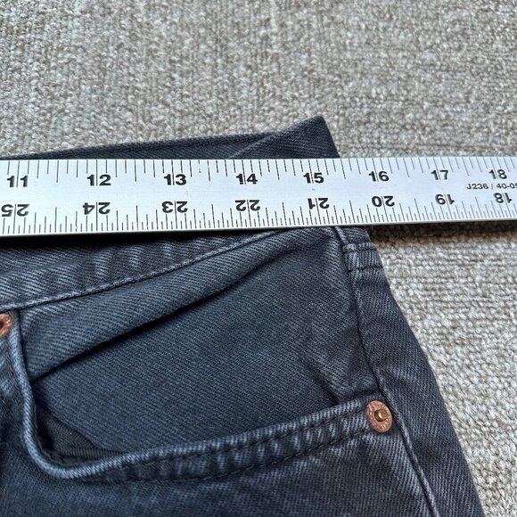 Re/Done Black / Grey Cuffed Straight Leg High Waisted Jeans in Women's Size 28 - Picture 3 of 6